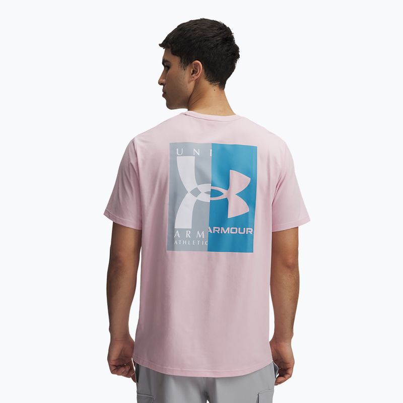 Tricou pentru bărbați Under Armour 60/40S Evol Logo prime pink/ether blue/white 2