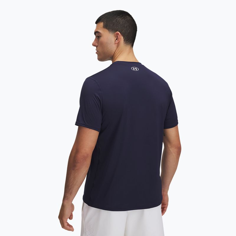 Tricou de antrenament pentru bărbați Under Armour HeatGear Fitted midnight navy/white 2