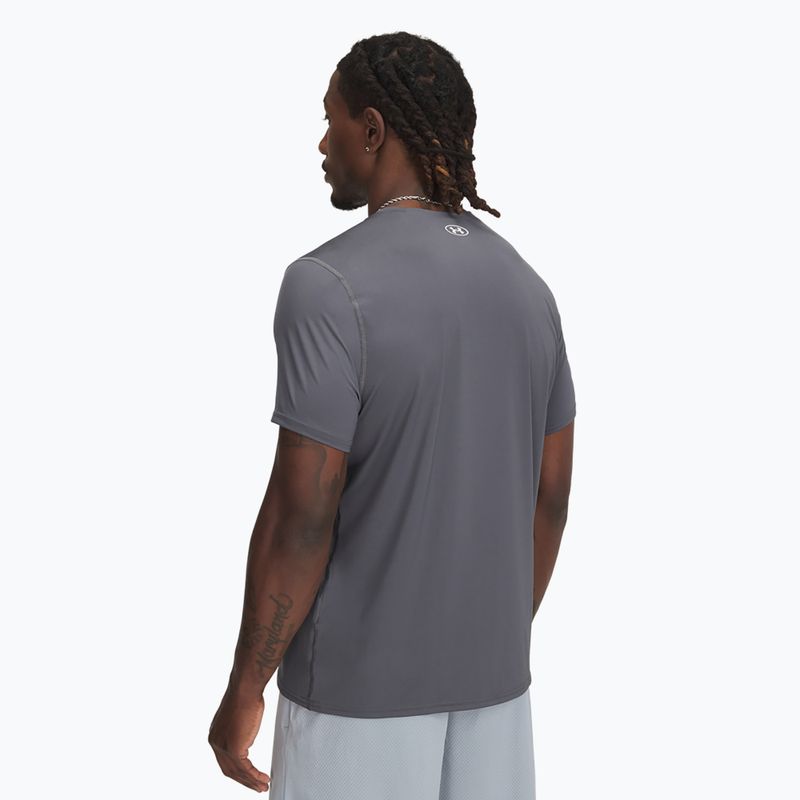 Tricou de antrenament pentru bărbați Under Armour HeatGear Fitted castlerock/white 2
