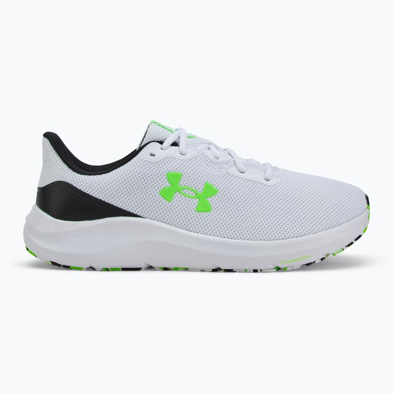 Încălțăminte de alergare pentru bărbați Under Armour Charged Pursuit 4 white/black/hyper green 2