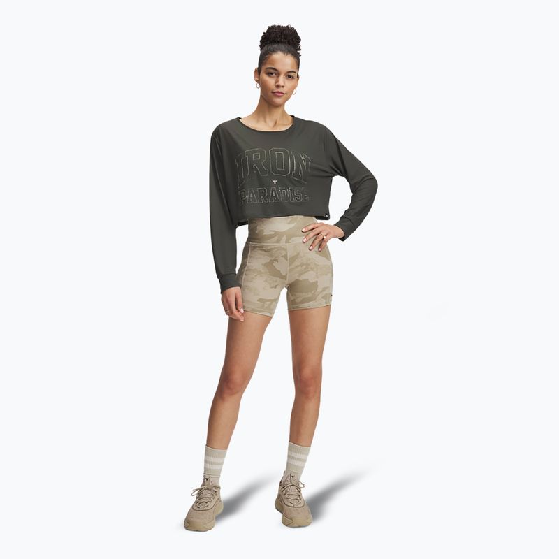 Longsleeve pentru femei Under Armour Project Rock IP baroque green/city khaki/city khaki 2