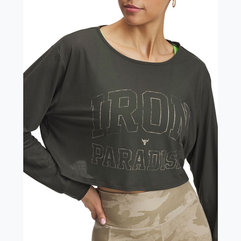 Longsleeve pentru femei Under Armour Project Rock IP baroque green/city khaki/city khaki 4