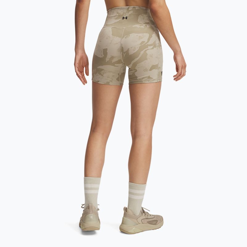 Pantaloni scurți de antrenament pentru femei Under Armour Project Rock Middy city khaki / black 3