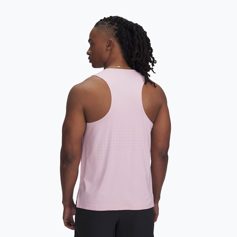 Tank top de alergare pentru bărbați Under Armour Launch Elite Singlet prime pink/reflective 2