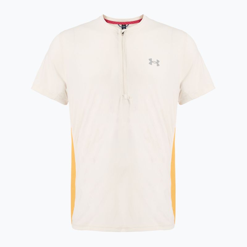 Tricou de alergare pentru bărbați Under Armour Trail Run Zip stone/noble gold/reflective
