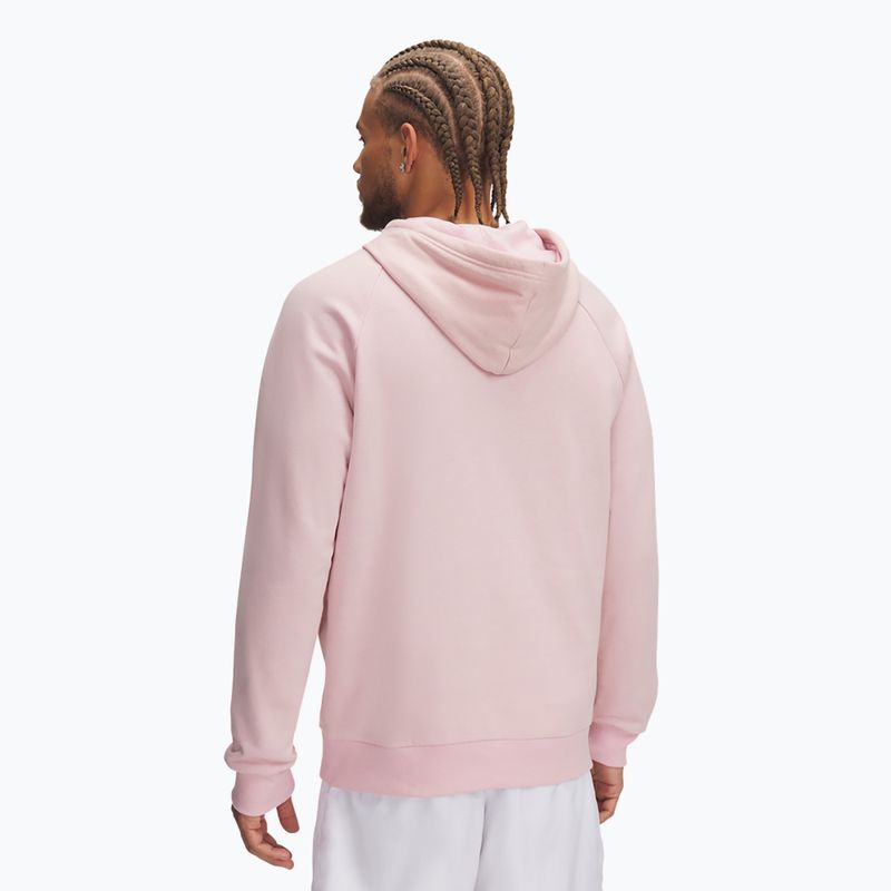 Hanorac pentru bărbați Under Armour Rival Fleece Hoodie prime pink/white 2
