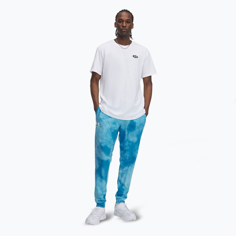 Pantaloni pentru bărbați Under Armour Rival Terry Printed Jogger ether blue/onyx white 2