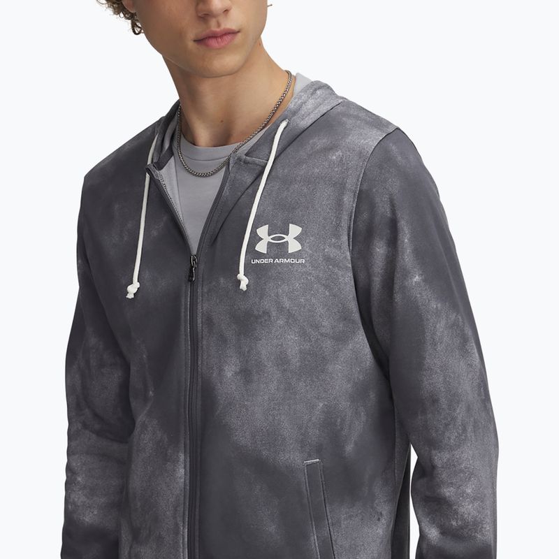 Bluză pentru bărbaț Under Armour Rival Terry Printed FZ castlerock/onyx white 3