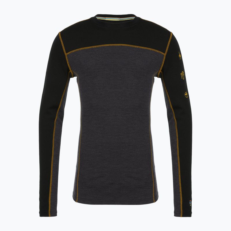 Longsleeve termoactiv pentru bărbați Smartwool Classic Thermal Merino Base Layer Colorblock Crew Boxed charcoal/honey gold 4