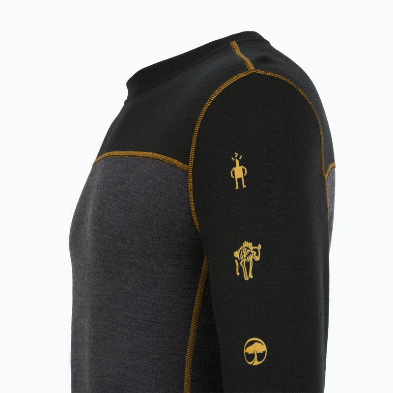 Longsleeve termoactiv pentru bărbați Smartwool Classic Thermal Merino Base Layer Colorblock Crew Boxed charcoal/honey gold 6
