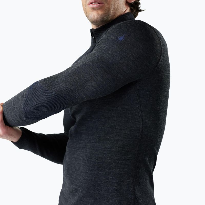 Bluză termoactivă pentru bărbați Smartwool Intraknit Thermal Merino Base Layer 1/4 Zip charcoal/nightfall blue 3