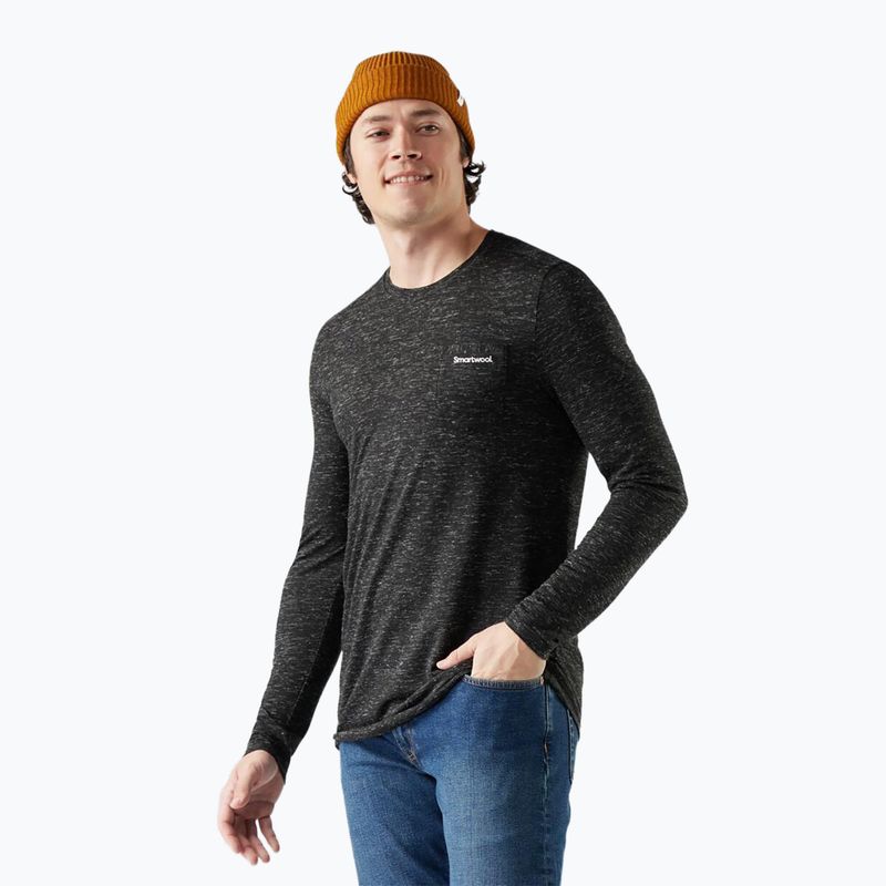 Longsleeve pentru bărbați Smartwool Merino Hemp Blend Gear Up Graphic black heather