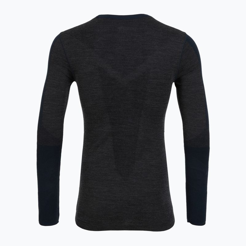 Bluză termică cu mâneci lungi pentru bărbați Smartwool Intraknit Thermal Merino Baselayer Colorblock Crew deep navy/charcoal 2
