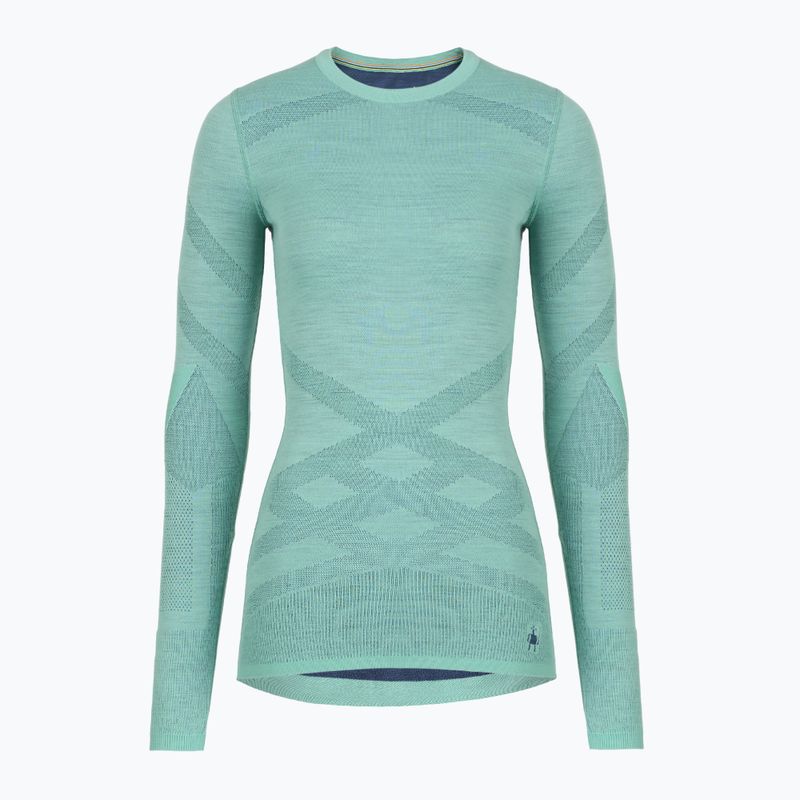 Bluză termică damă Smartwool Intraknit Thermal Merino Baselayer Crew pacific blue/nightfall blue