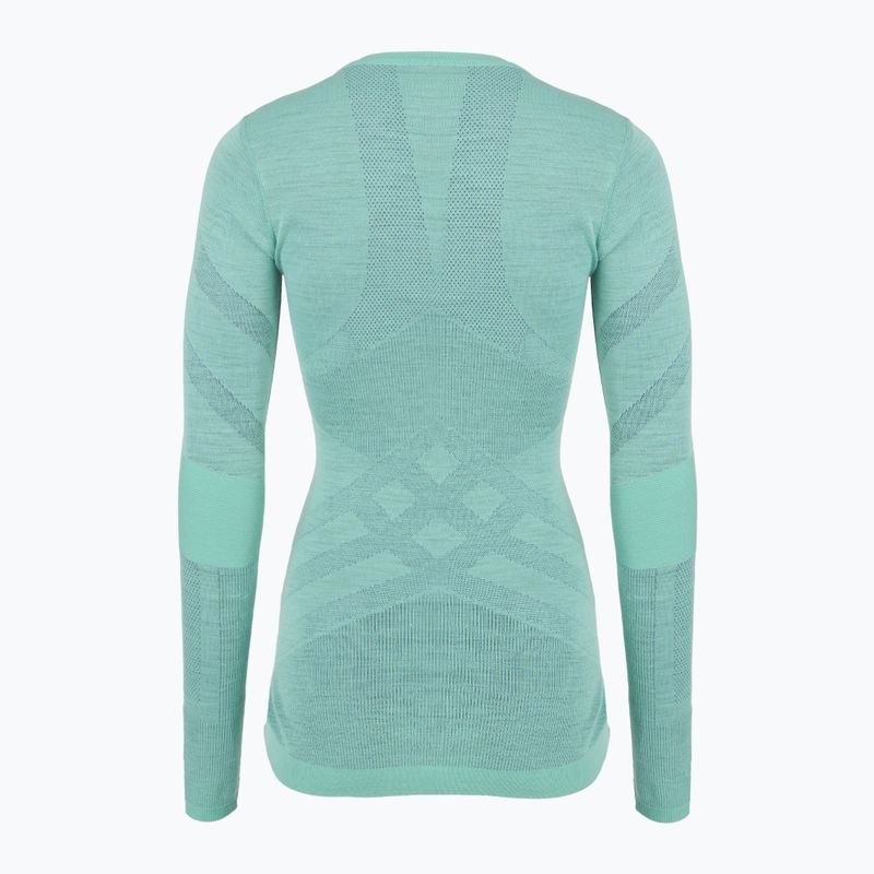 Bluză termică pentru femei cu mânecă lungă Smartwool Intraknit Thermal Merino Baselayer Crew Pacific Blue/Nightfall Blue 2
