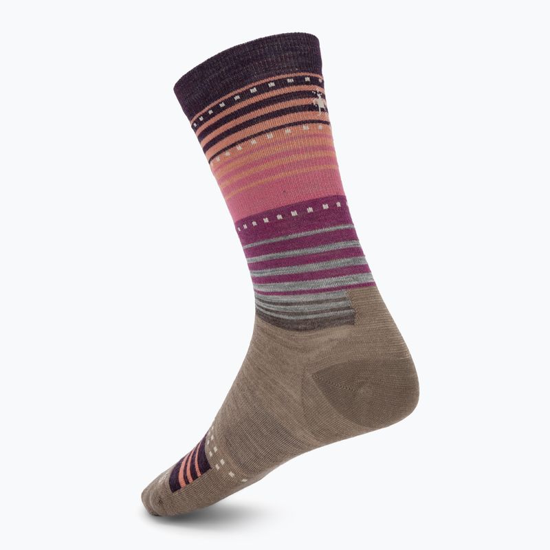 Șosete pentru femei Smartwool Everyday Stitch Stripe Crew fossil/purple 2