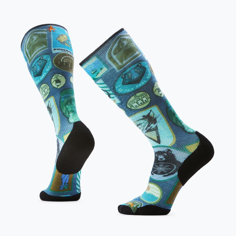 Șosete de schi Smartwool Ski Targeted Cushion Explorer Print OTC deep navy