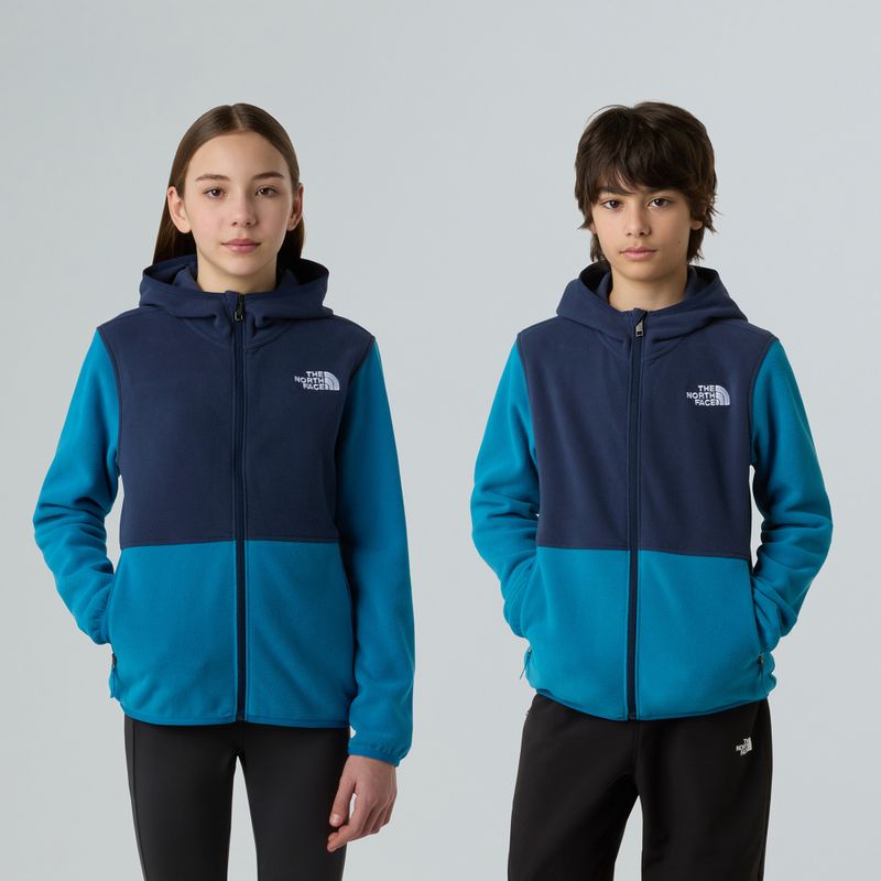Bluză fleece pentru copii The North Face Teen Glacier Full Zip Hoodie dusk blue/summit navy 3