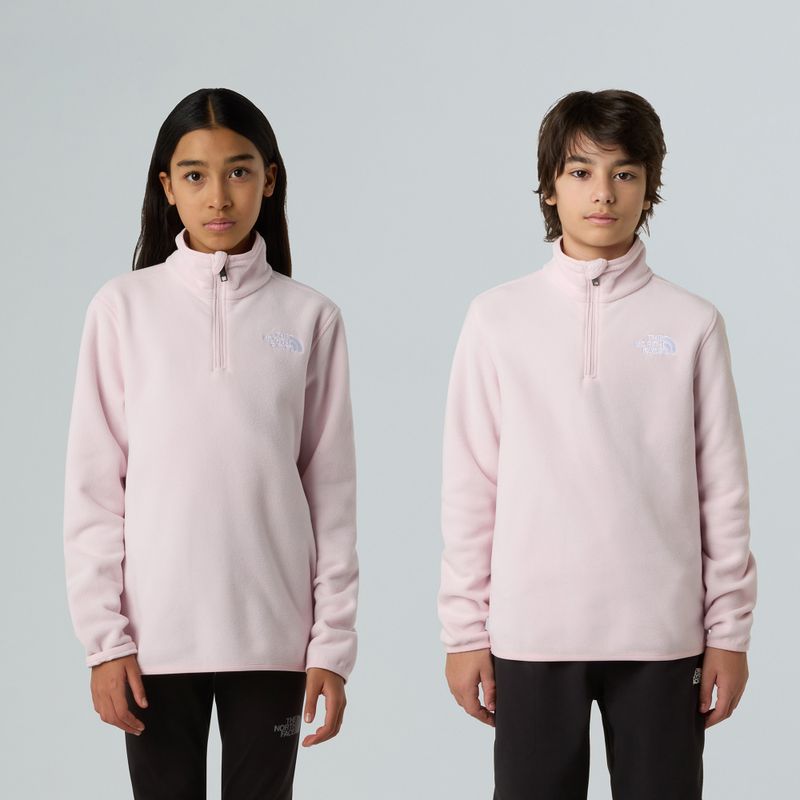 Bluză fleece pentru copii The North Face Teen Glacier 1/4 Zip pale blossom 3
