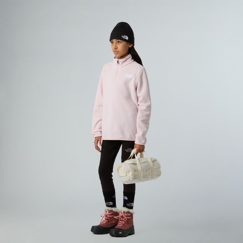 Bluză fleece pentru copii The North Face Teen Glacier 1/4 Zip pale blossom 4