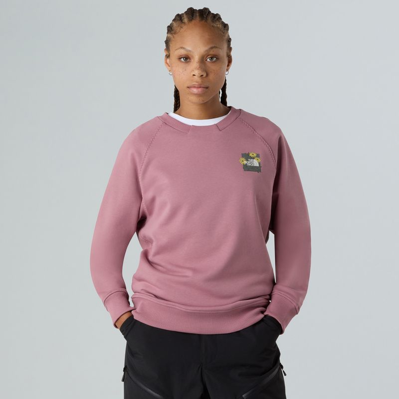 Bluză pentru femei The North Face Connect Relaxed Crew Graphic nostalgia rose