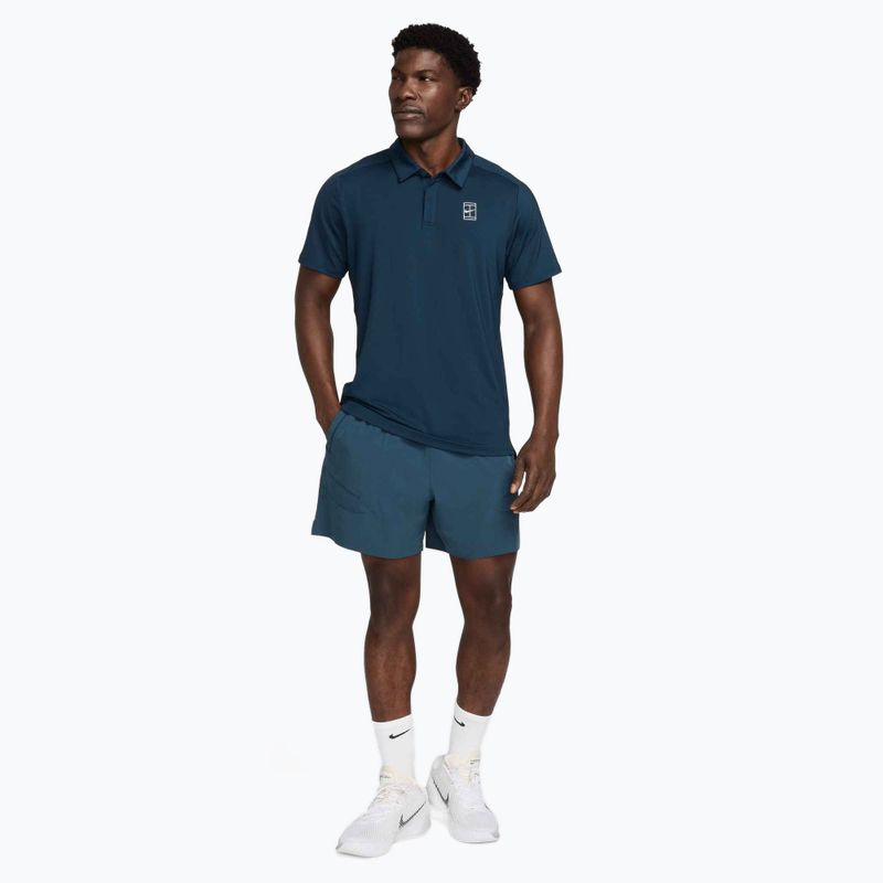 Tricou polo de tenis pentru bărbați Nike Court Dri-Fit Advantage armory navy / white / white 2