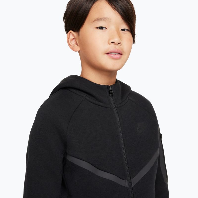 Bluză pentru copii Nike Sportswear Tech Fleece Full Zip black/black/black 4