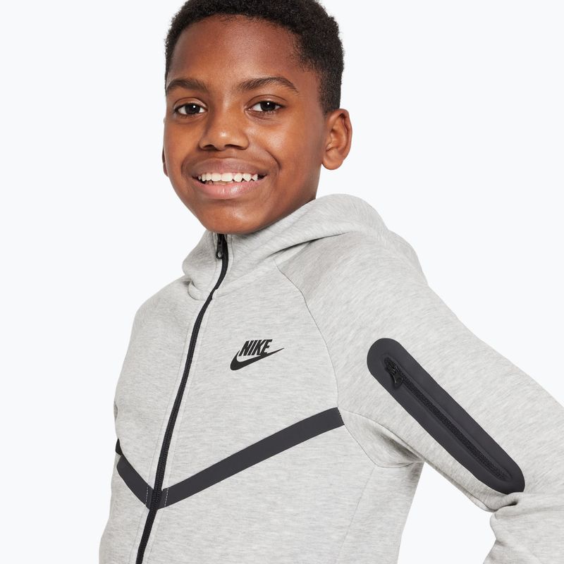 Bluză pentru copii Nike Sportswear Tech Fleece dark grey heather/black/black 4