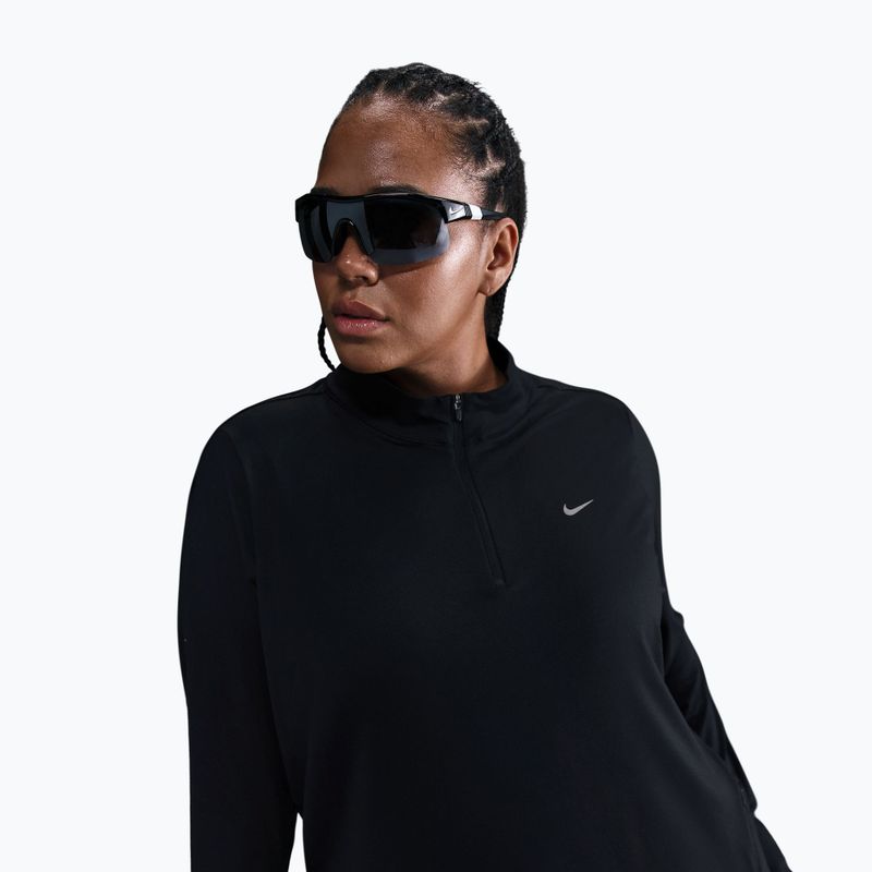 Longsleeve de alergare pentru femei Nike Swift Dri-FIT UV 1/4-Zip Plus Size black 3