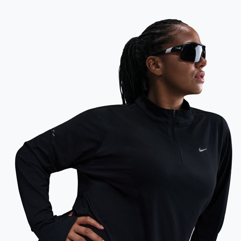 Longsleeve de alergare pentru femei Nike Swift Dri-FIT UV 1/4-Zip Plus Size black 4