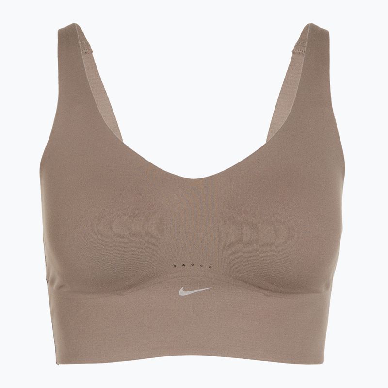 Sutien de antrenament Nike Alate Medium Support Longline mink brown/white 8