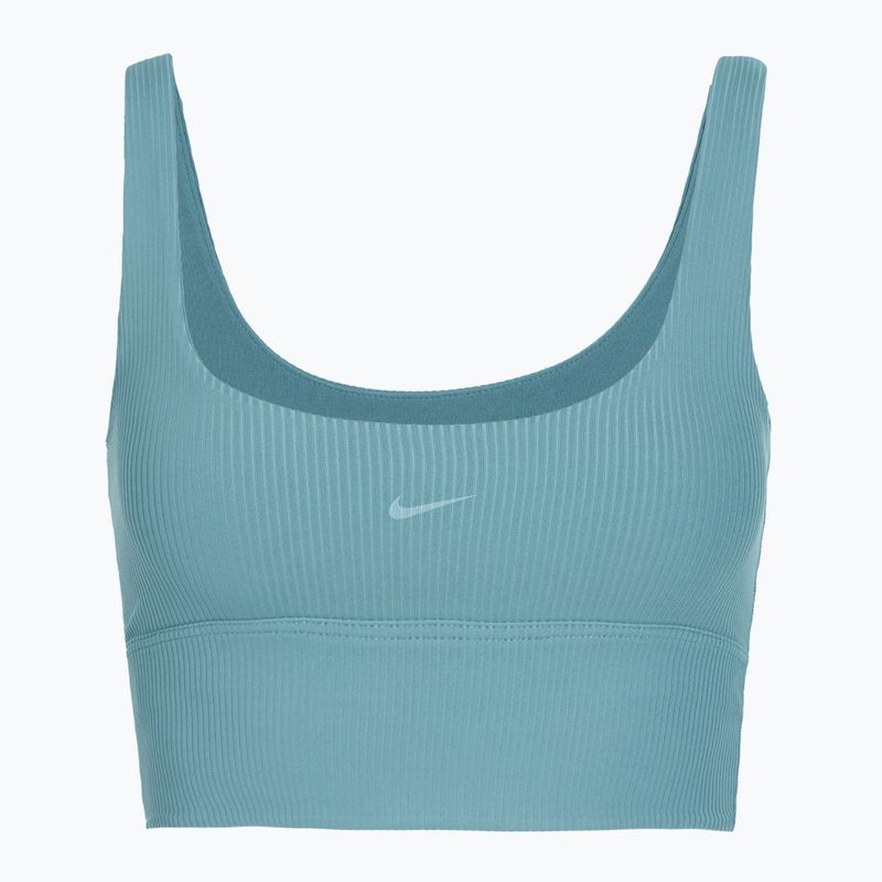 Sutien de antrenament Nike Zenvy Rib Light Support smokey blue/white