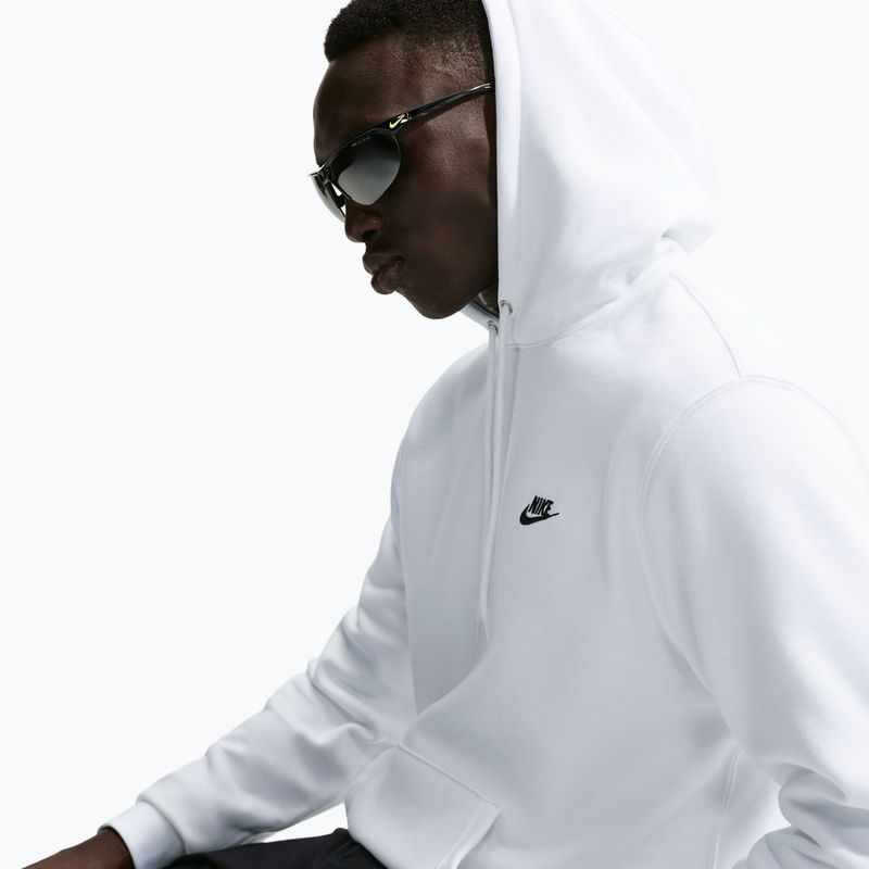Bluză pentru bărbați Nike Club Pullover Hoodie white/white/black 4