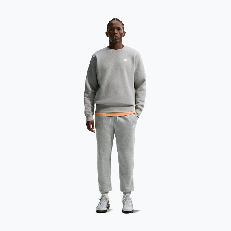 Pantaloni pentru bărbați Nike Club Cuffed Brushed dark grey heather/light smoke grey/white 2