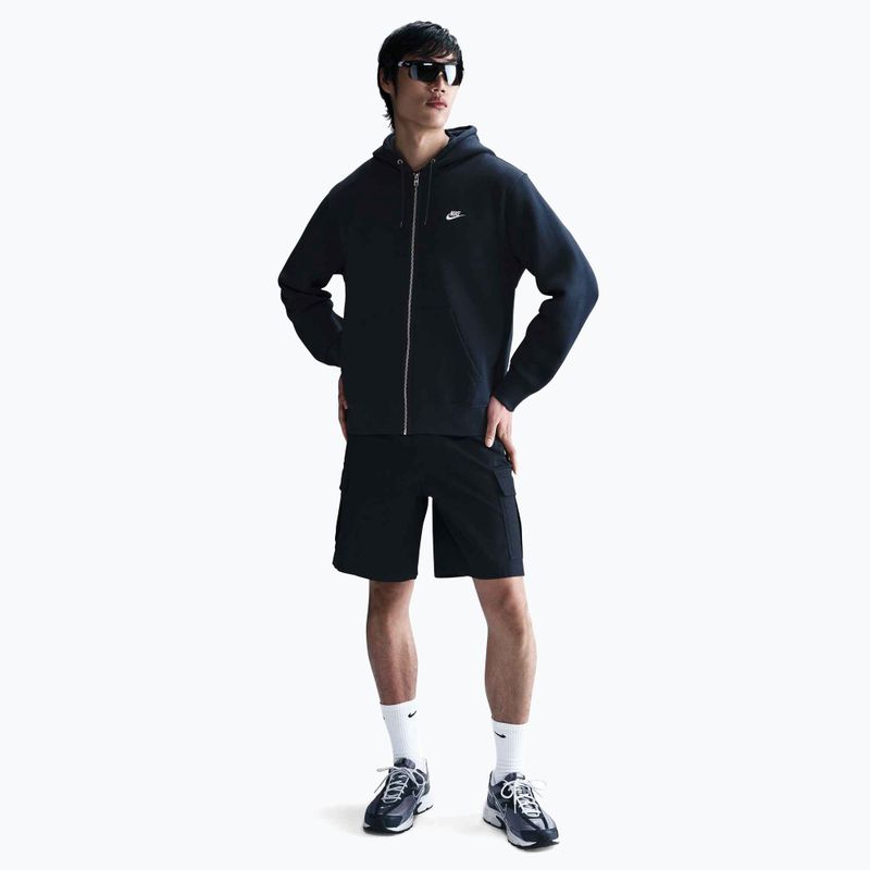 Hanorac pentru bărbați Nike Club Full Zip Hoodie obsidian/obsidian/white 2