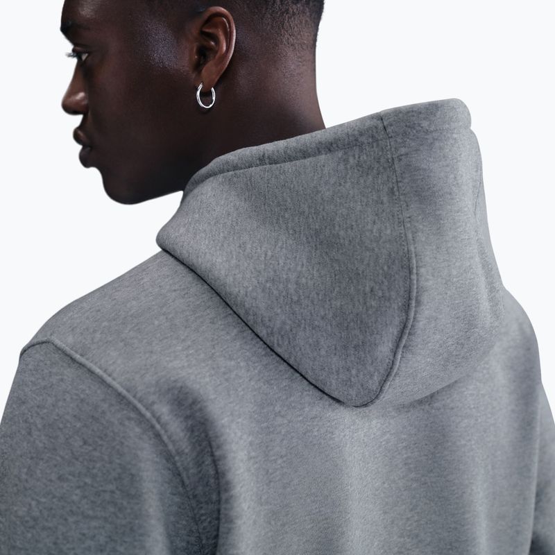 Bluză pentru bărbați Nike Club Pullover Hoodie dark grey heather/light smoke grey/white 5