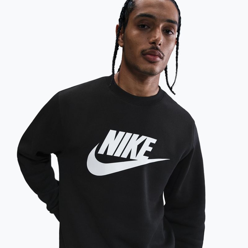 Bluză pentru bărbați Nike Sportswear Club Graphic Fleece Crew black/white 4