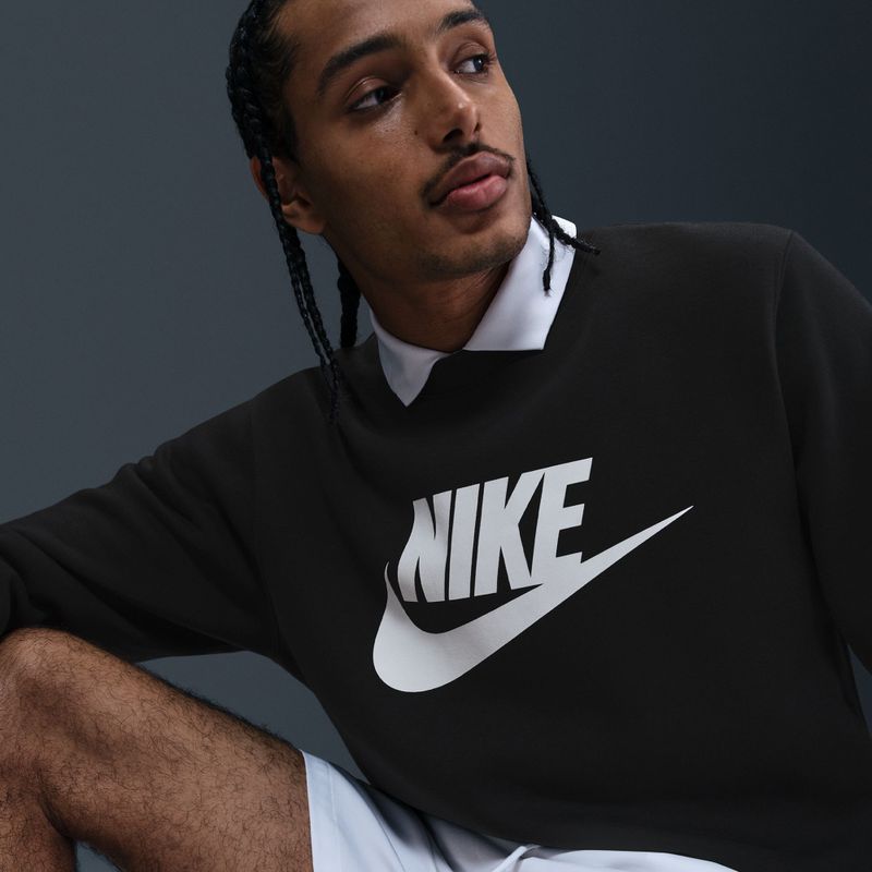 Bluză pentru bărbați Nike Sportswear Club Graphic Fleece Crew black/white 6