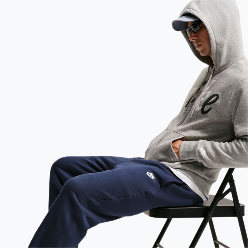 Pantaloni pentru bărbați Nike Club Cuffed Brushed obsidian/obsidian/white 5