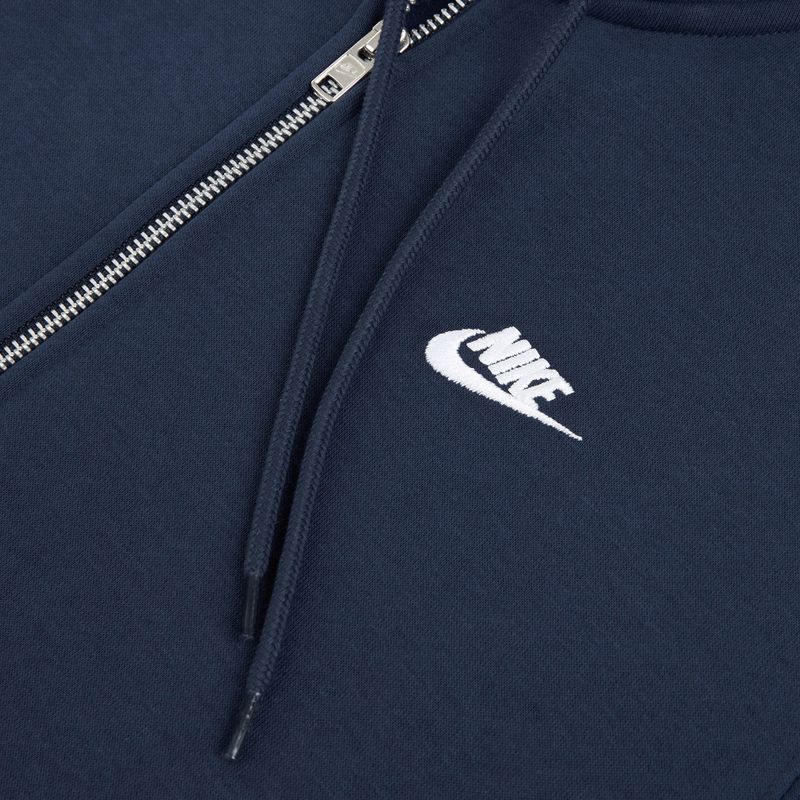 Hanorac pentru bărbați Nike Club Full Zip Hoodie obsidian/obsidian/white 8