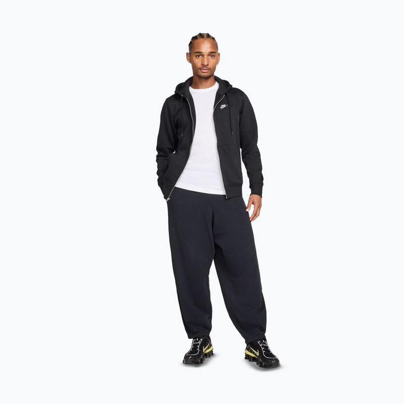 Bluză pentru bărbați Nike Club Full Zip Hoodie black/black/white 2