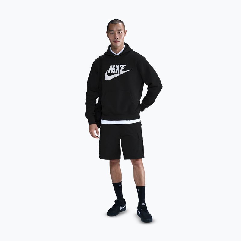 Bluză pentru bărbați Nike Club Pullover Hoodie black/black/white 2