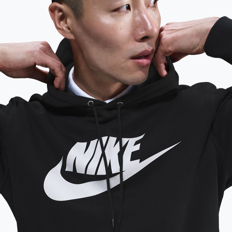 Bluză pentru bărbați Nike Club Pullover Hoodie black/black/white 4