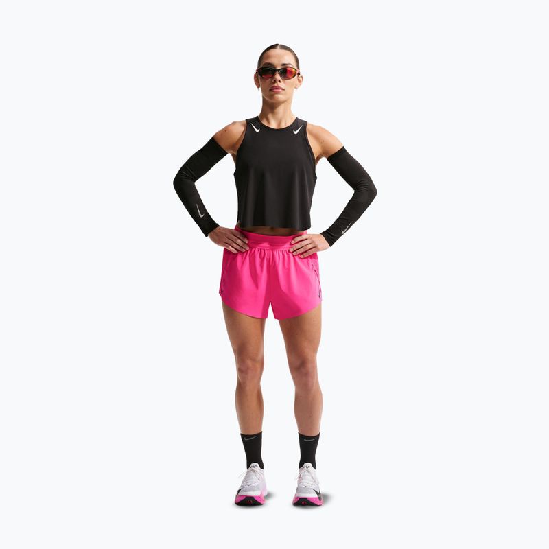 Pantaloni scurți de alergare pentru femei Nike AeroSwift Dri-Fit ADV Mid-Rise 3" hyper pink/black 2