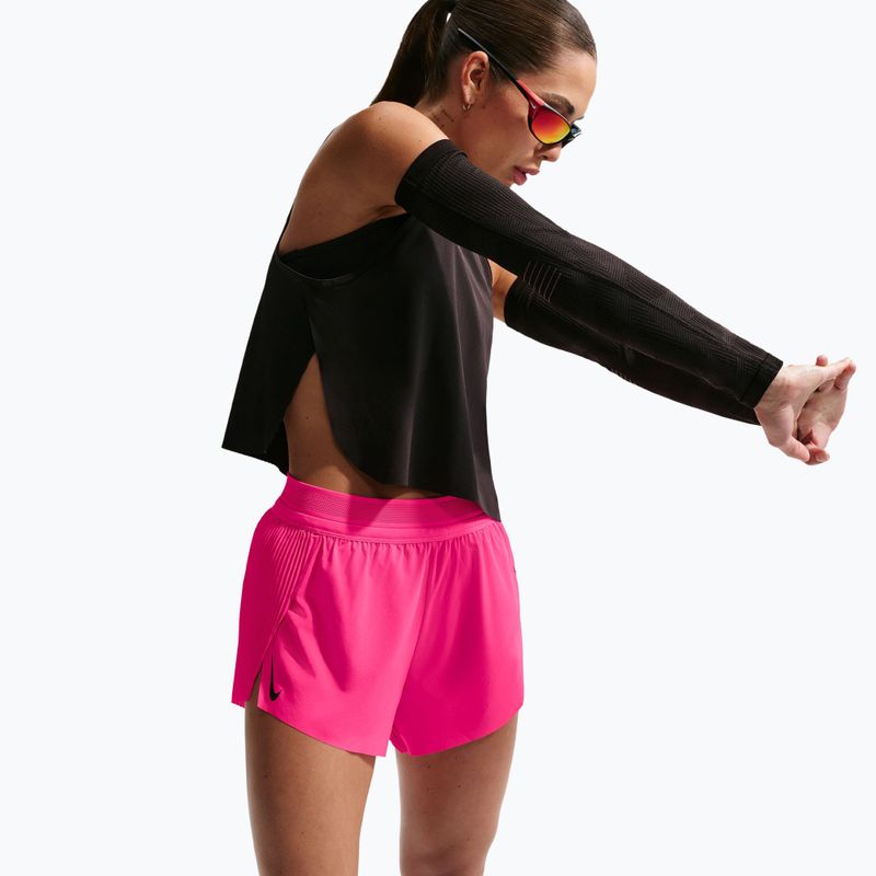 Pantaloni scurți de alergare pentru femei Nike AeroSwift Dri-Fit ADV Mid-Rise 3" hyper pink/black 4