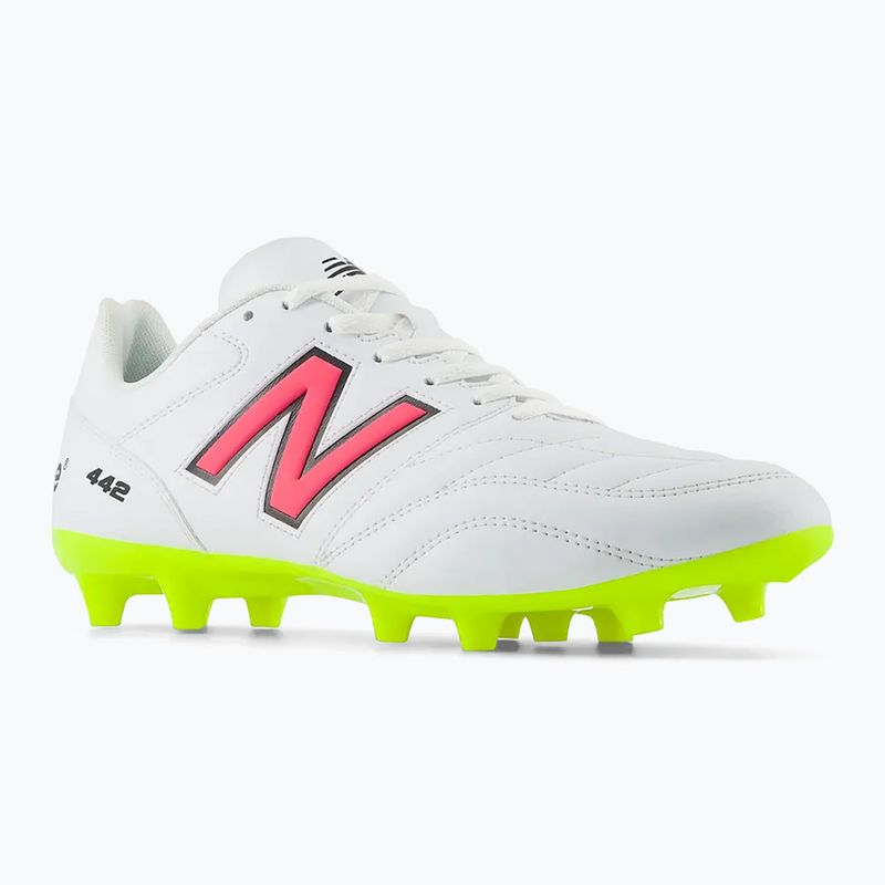 Încălțăminte de fotbal pentru bărbați New Balance 442's Academy V2 FG white/lime 8