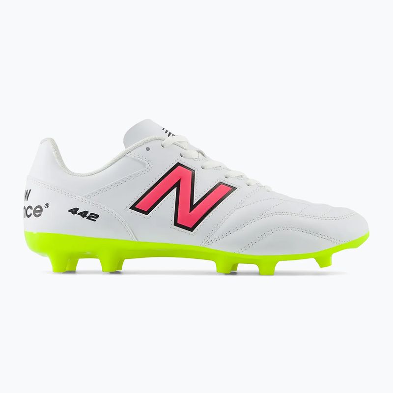 Încălțăminte de fotbal pentru bărbați New Balance 442's Academy V2 FG white/lime 9