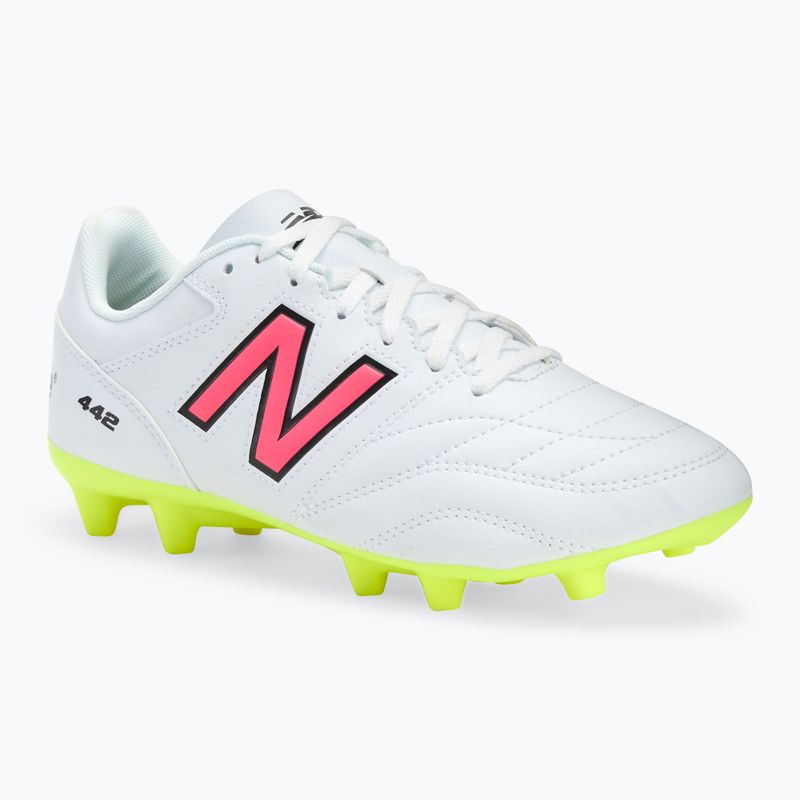 Încălțăminte de fotbal pentru bărbați New Balance 442's Academy V2 FG white/lime