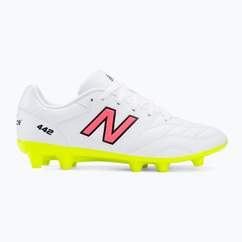 Încălțăminte de fotbal pentru copii New Balance 442's Academy V2 FG white/green 2