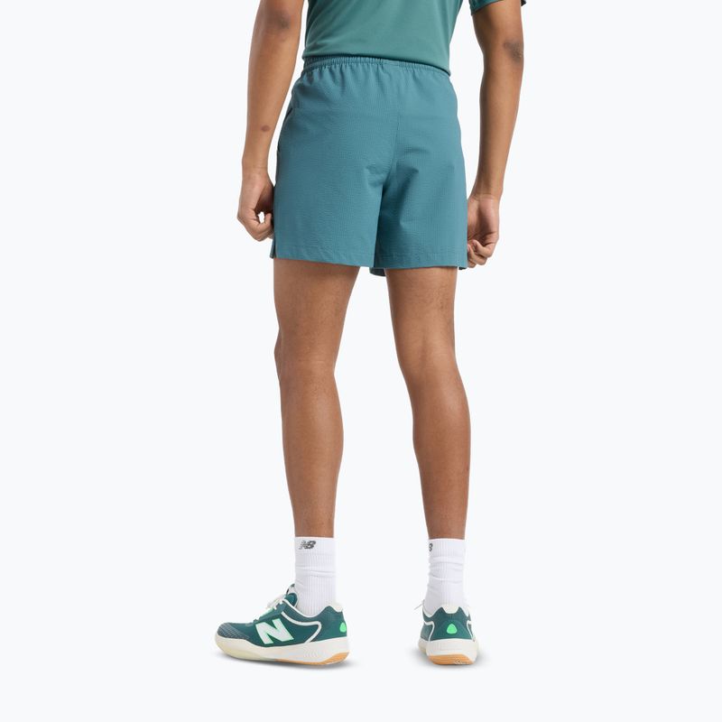 Bărbați New Balance Tournament Seersucker scurt noi pantaloni scurți de tenis spruc 3